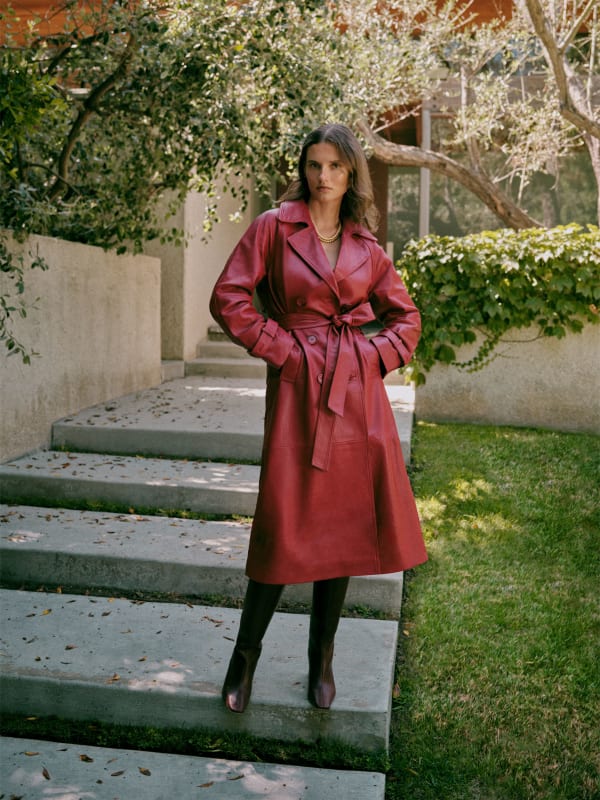 Veda Ashland Leather Trench - Sunset Strip